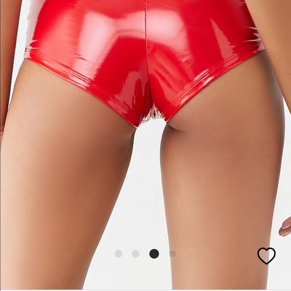 Forever 21 Red Patent Booty Shorts
